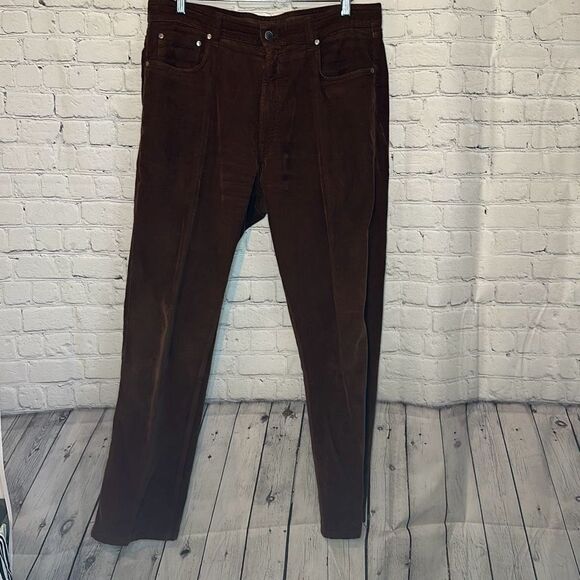 Ermenegildo Zegna Mens Brown Corduroy Pants size 36 Made in Italy - Picture 1 of 8